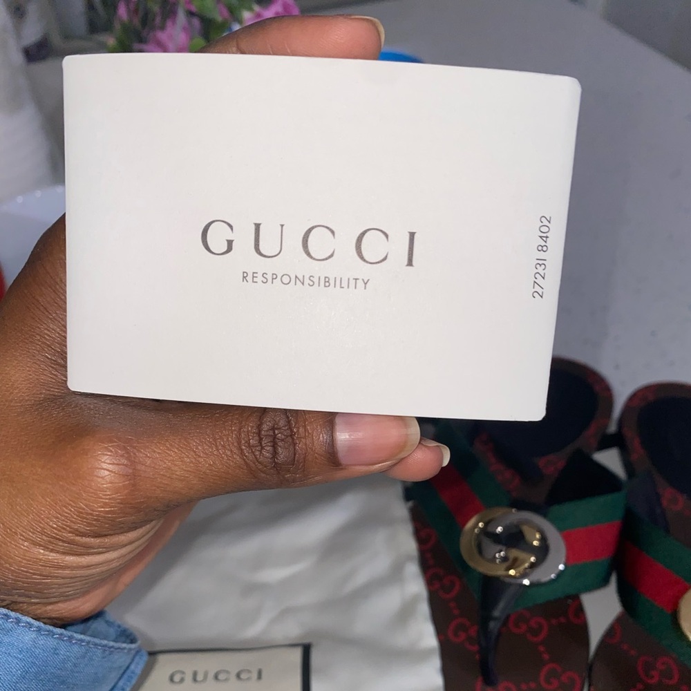 Gucci kika canvas thongs sandals - Picture 3 of 6